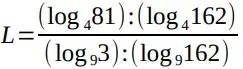 Considere a expressão a seguir: O valor de L é igual a