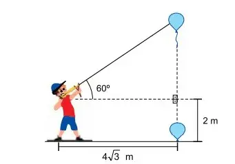 Um balão partirá perpendicularmente do chão, em trajetória retilínea, deslocando-se constantemente 2 metros a cada segundo