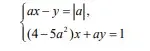 Para qual valor de a o sistema de equações lineares 